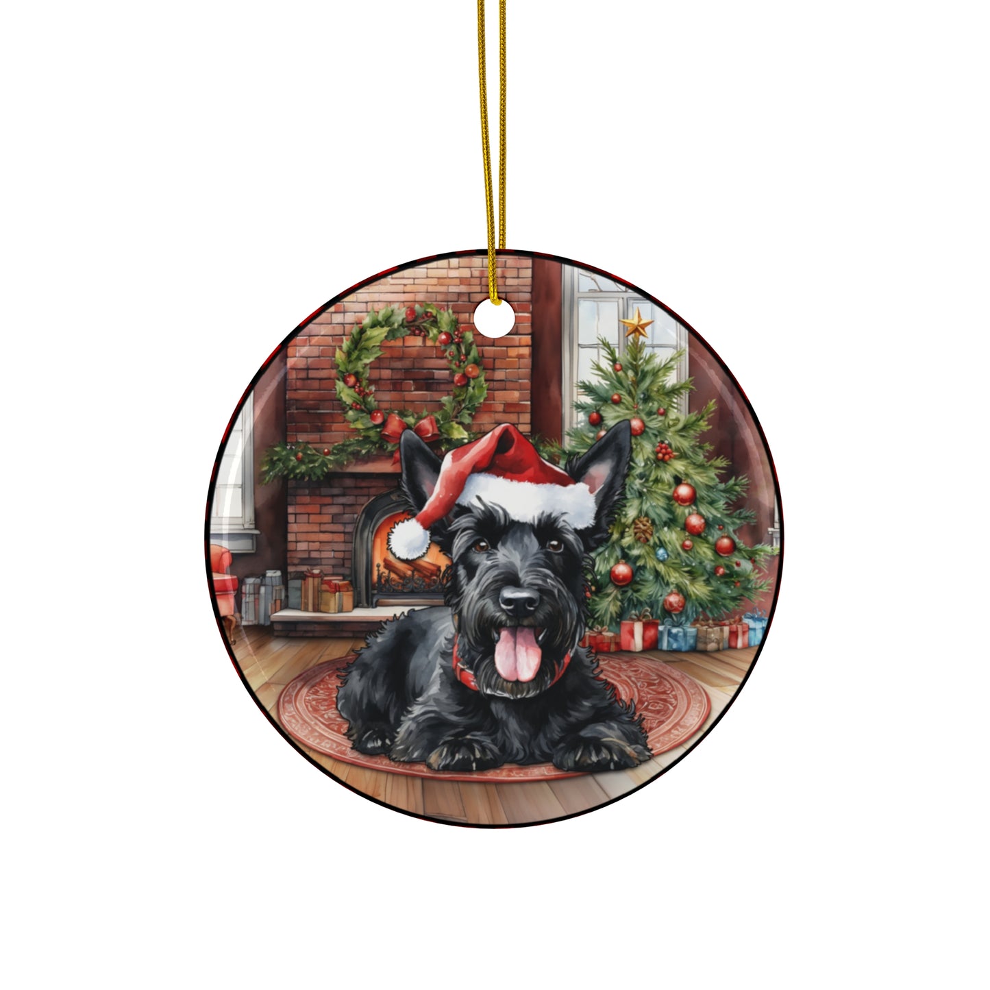 Ceramic Ornament - Scottish Terrier Christmas Dog       Item #3741691