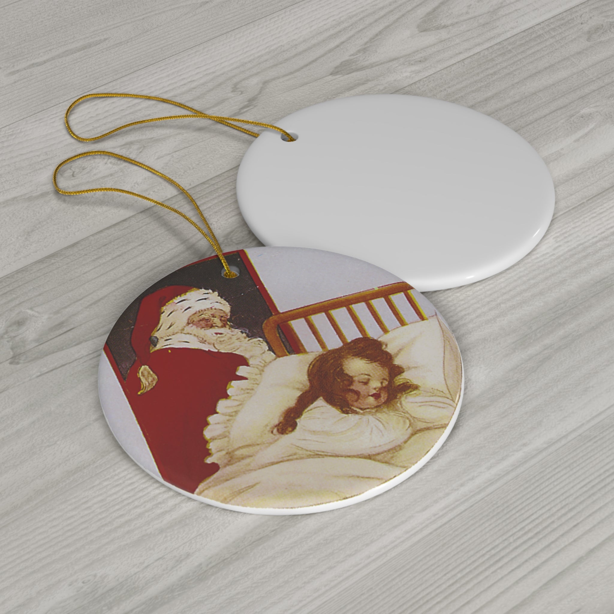 Santa Ceramic Disc Ornament          Item #6516172