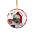 Merry Christmas Cat Ceramic Disc Ornament         Item #470357