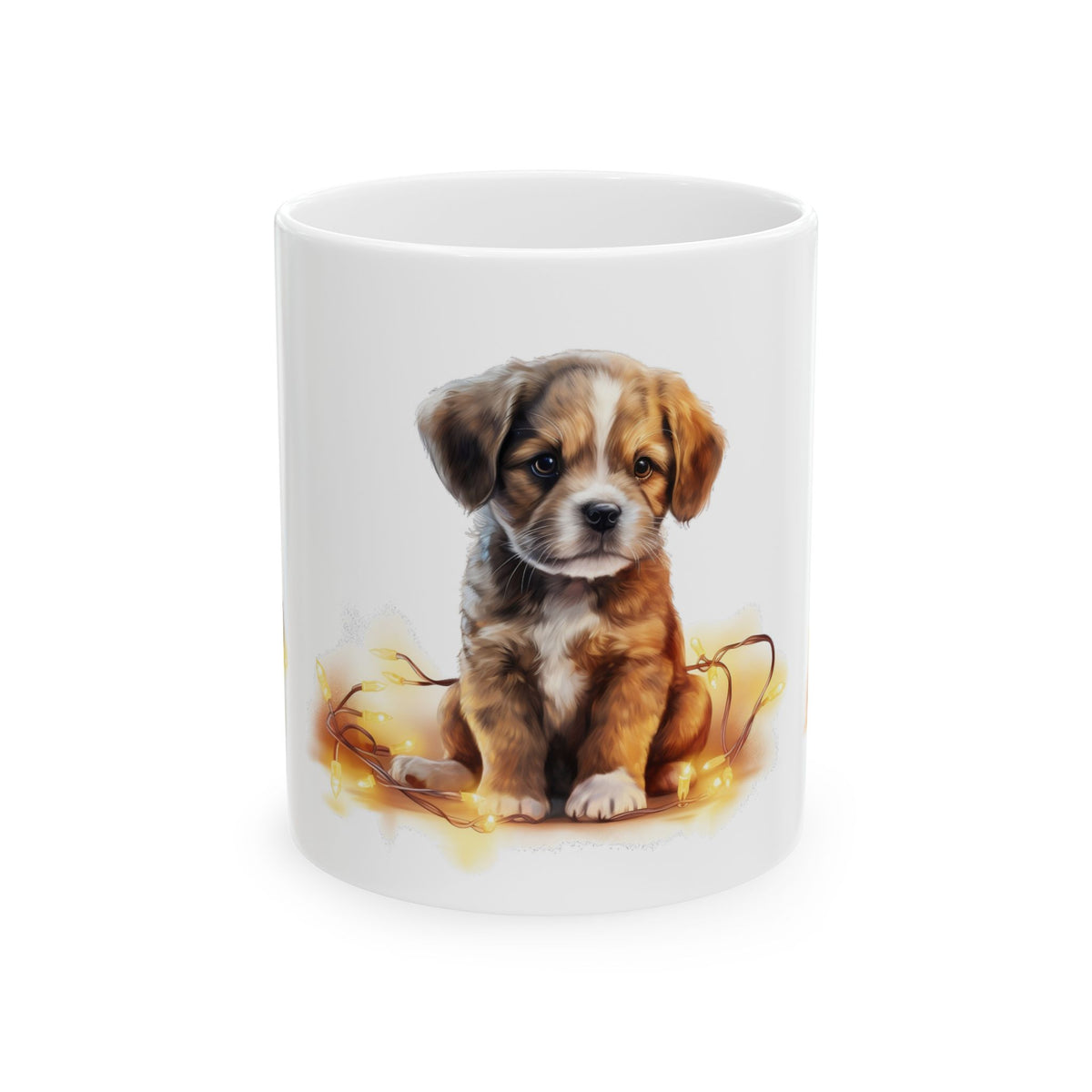 Cute Puppy Ceramic Mug — Adorable Brown Puppy Coffee Cup 11oz   Item #566104