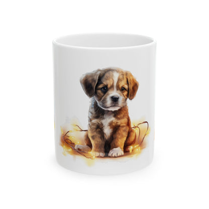 Cute Puppy Ceramic Mug — Adorable Brown Puppy Coffee Cup 11oz   Item #566104