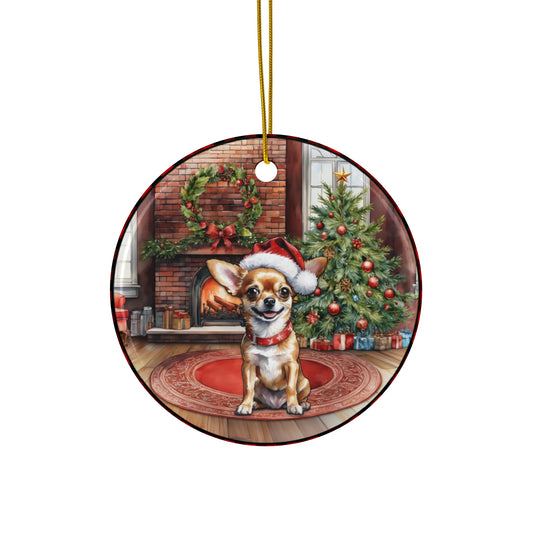 Ceramic Ornament - Chihuahua Christmas Dog       Item #5385093