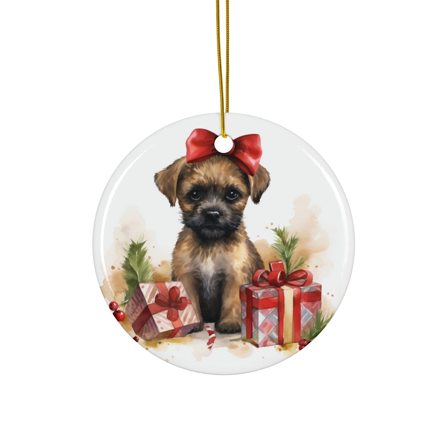 Ceramic Ornament - Border Terrier Christmas     Item #1290211