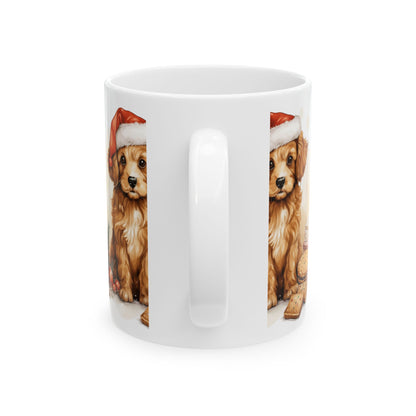 Christmas Puppy Coffee Mug – Cute Dog in Santa Hat 11oz  Item #912588