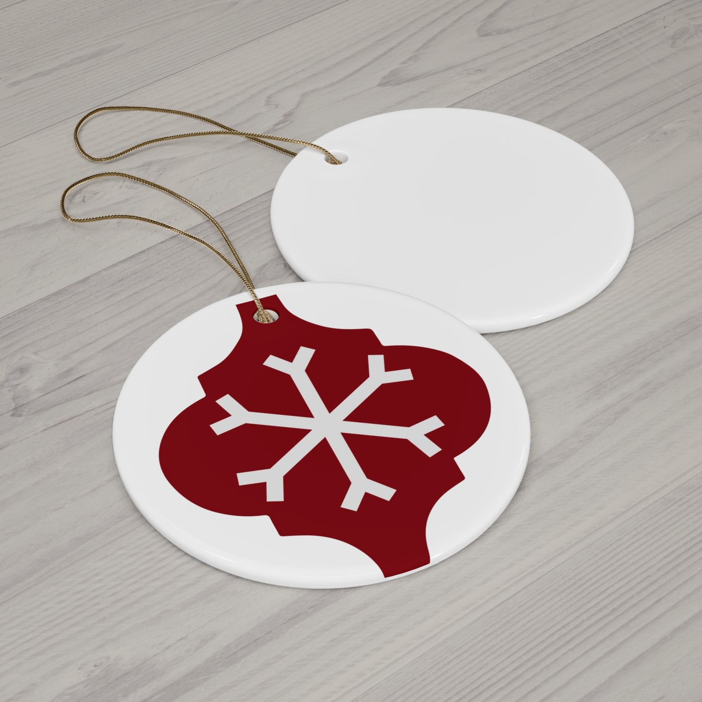 Snowflake Ceramic Disc Ornament       Item #9808449