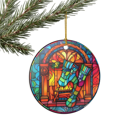 Stained Glass Saxophone Ceramic Ornament   Item #273259