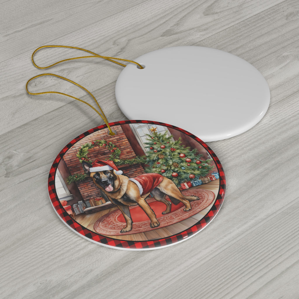 Ceramic Ornament - Belgian Malinois Christmas Dog       Item #8064431