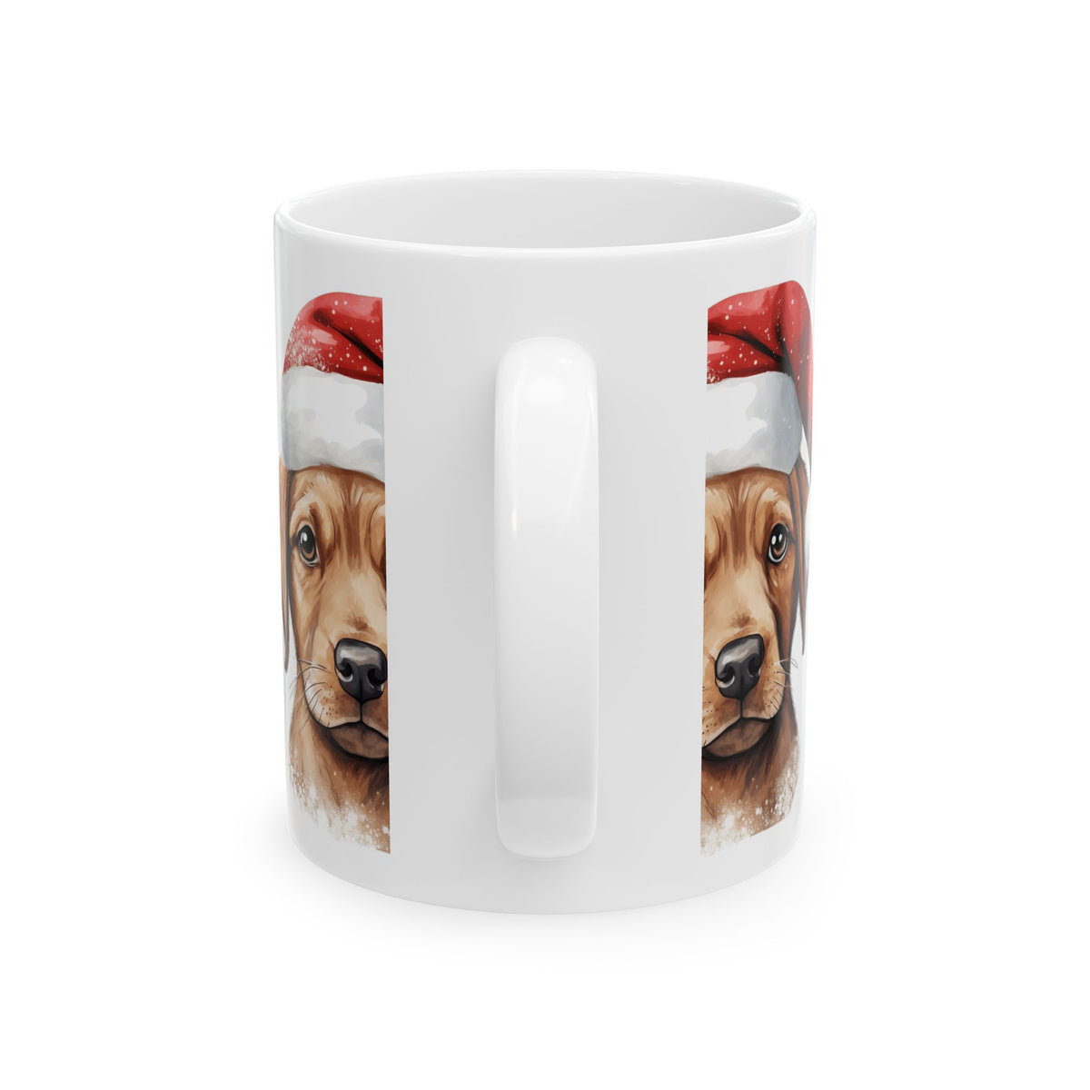 Christmas Puppy Mug — Cute Dog in Santa Hat Ceramic Coffee Cup 11oz  Item #289613