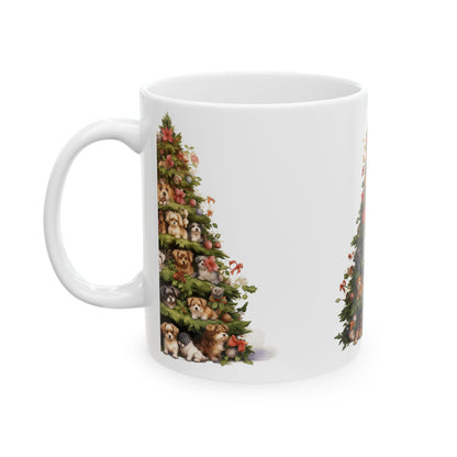 Christmas Golden Retriever Mug – Cute Puppy in Santa Hat Ceramic Coffee Cup 11oz  Item #672314