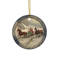 Winter Scene Ceramic Disc Ornament       Item #568878