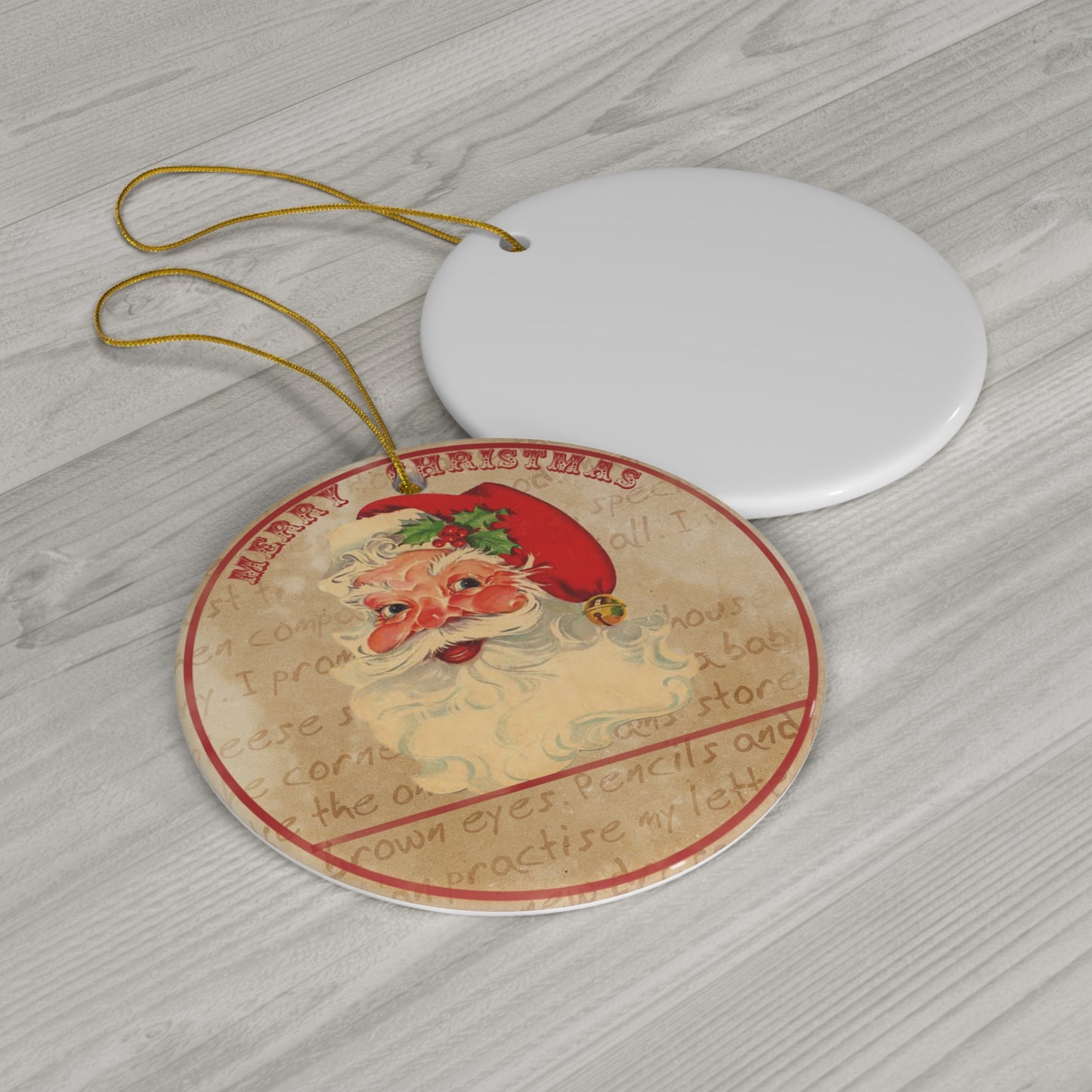 Santa Ceramic Disc Ornament         Item #9063971