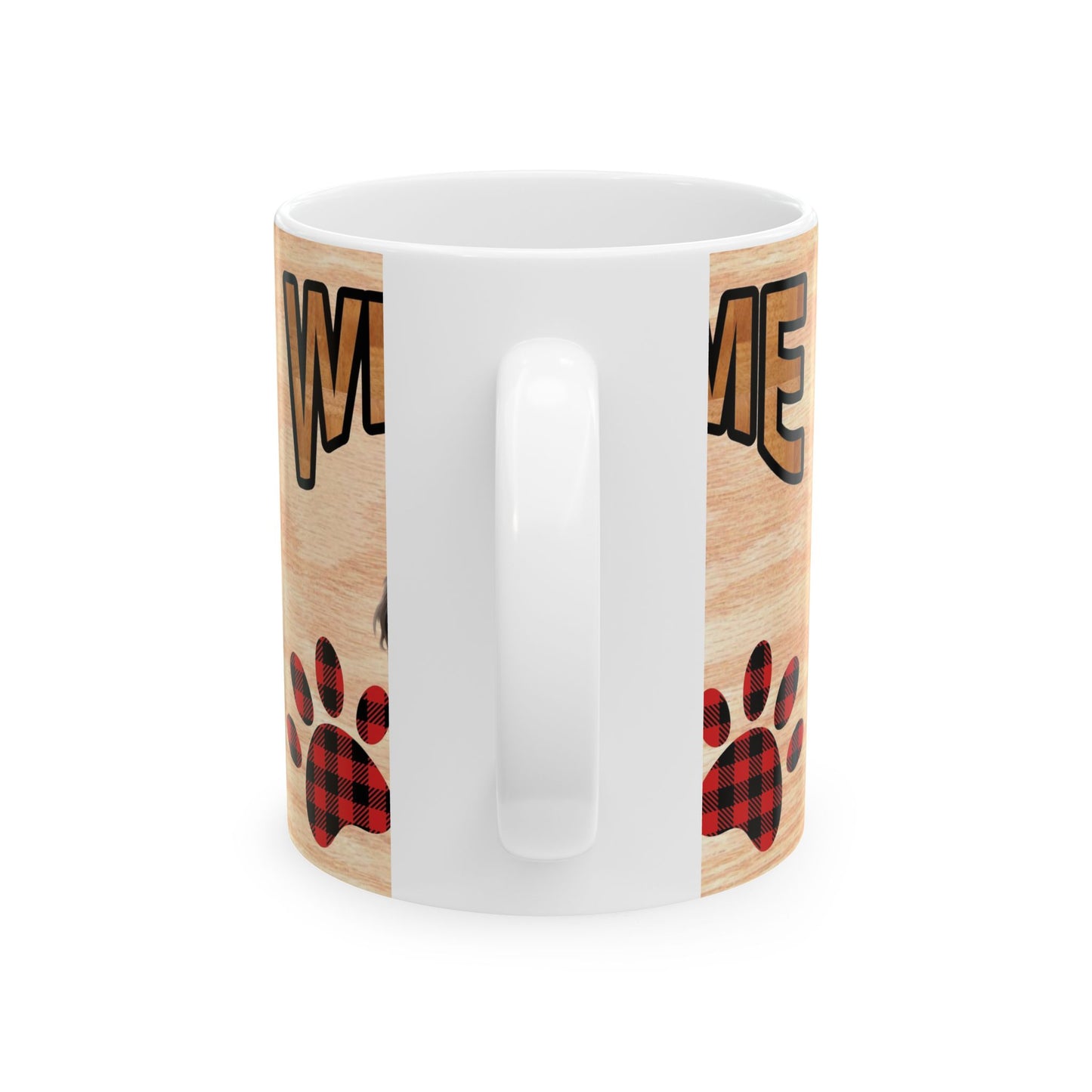Welcome Puppy Ceramic Mug — Cute Dog Paw Print Coffee Cup 11oz   Item #495964