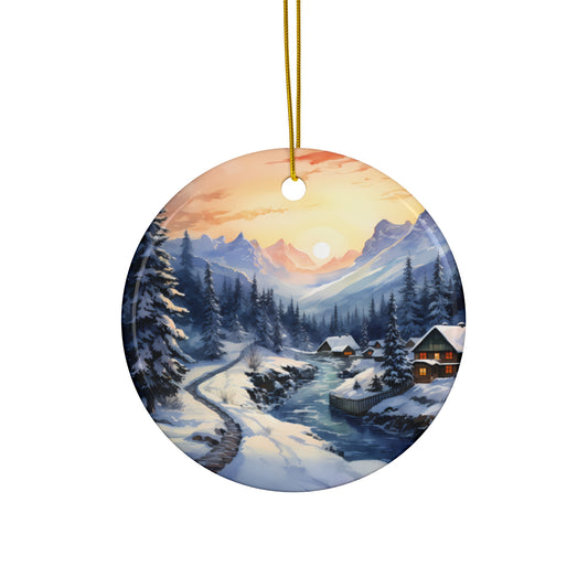 Ceramic Ornament - Christmas Scene       Item #620449