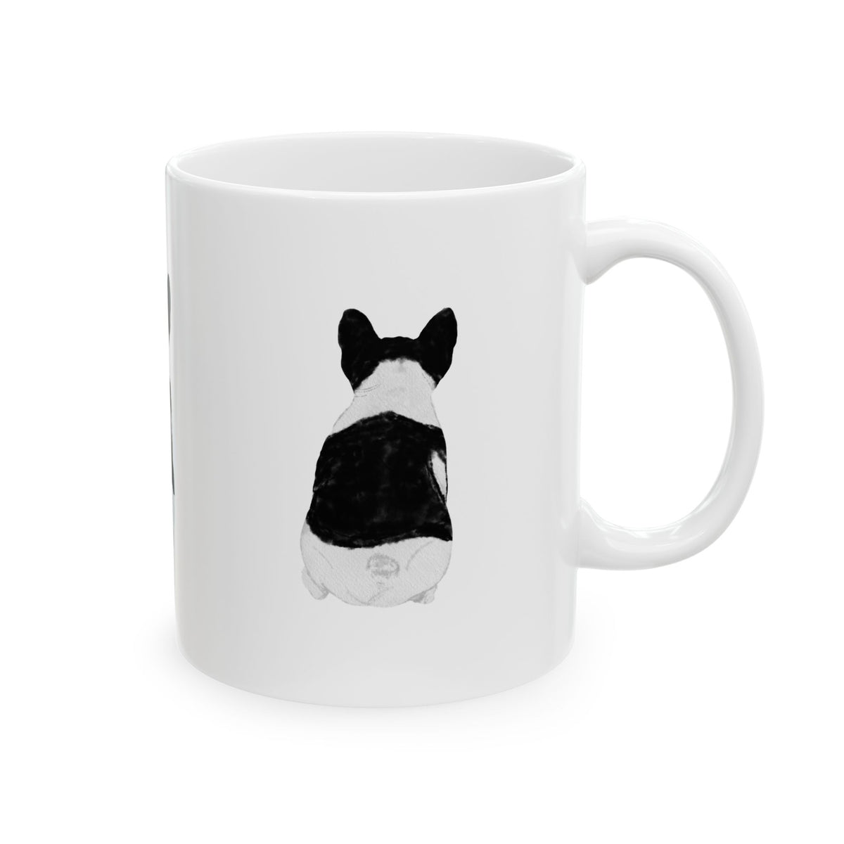 Dog Silhouette Mug – Back View Ceramic Coffee Cup 11oz    Item #4711