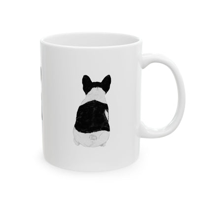 Dog Silhouette Mug – Back View Ceramic Coffee Cup 11oz    Item #4711