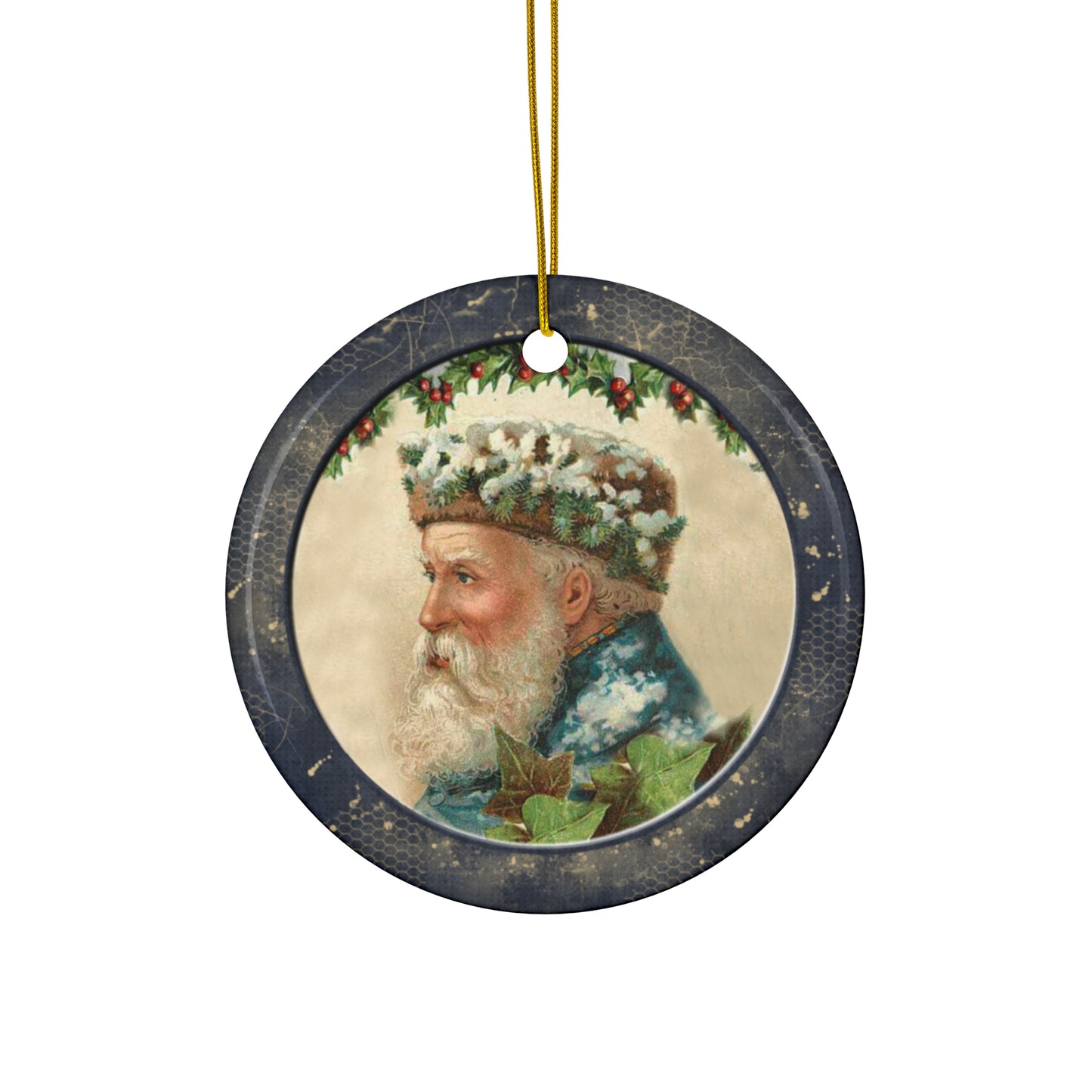 Santa Ceramic Disc Ornament       Item #6401541