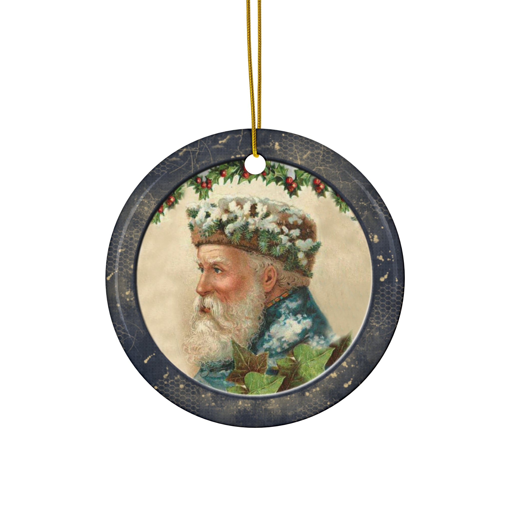 Santa Ceramic Disc Ornament       Item #6401541 - Buckshot's Bargain Barn