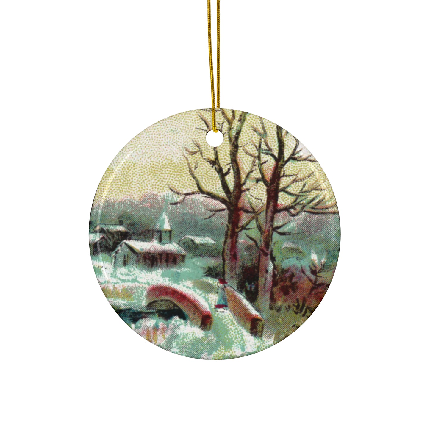 Winter Night Ceramic Disc Ornament            Item #5468502