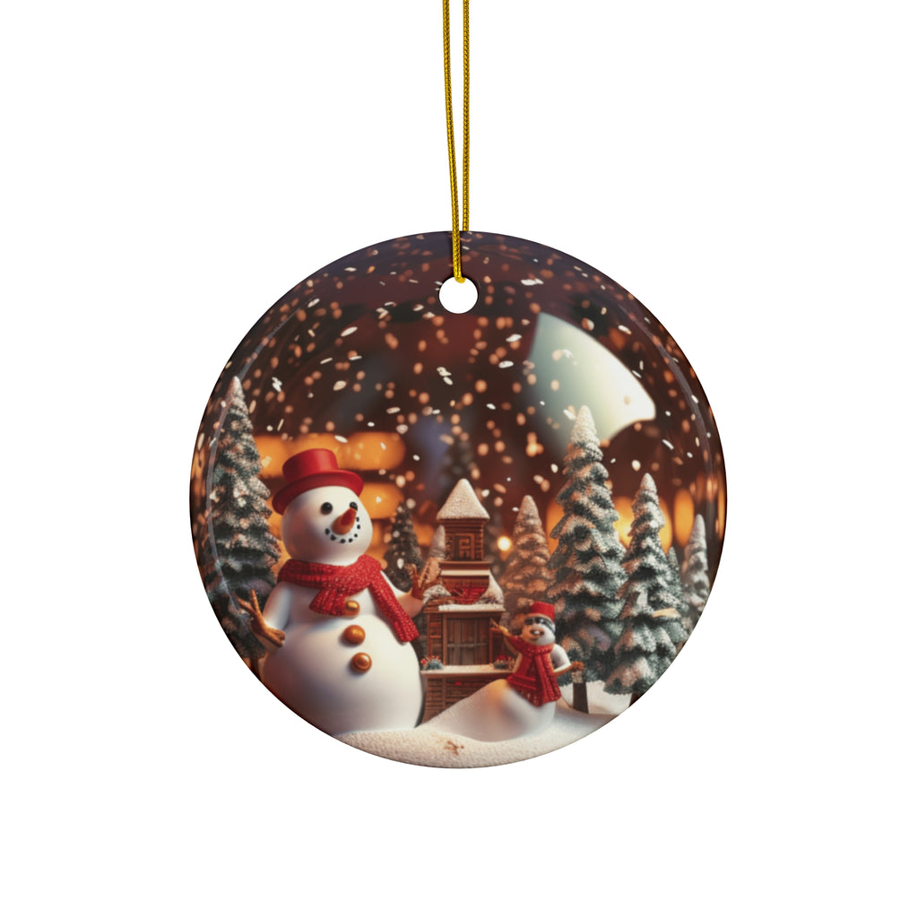 Globe Snowman Ceramic Ornament       Item #1005461