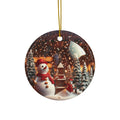 Globe Snowman Ceramic Ornament       Item #1005461