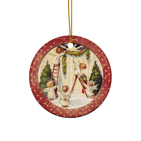 Christmas Kids Ceramic Disc Ornament      Item #414221