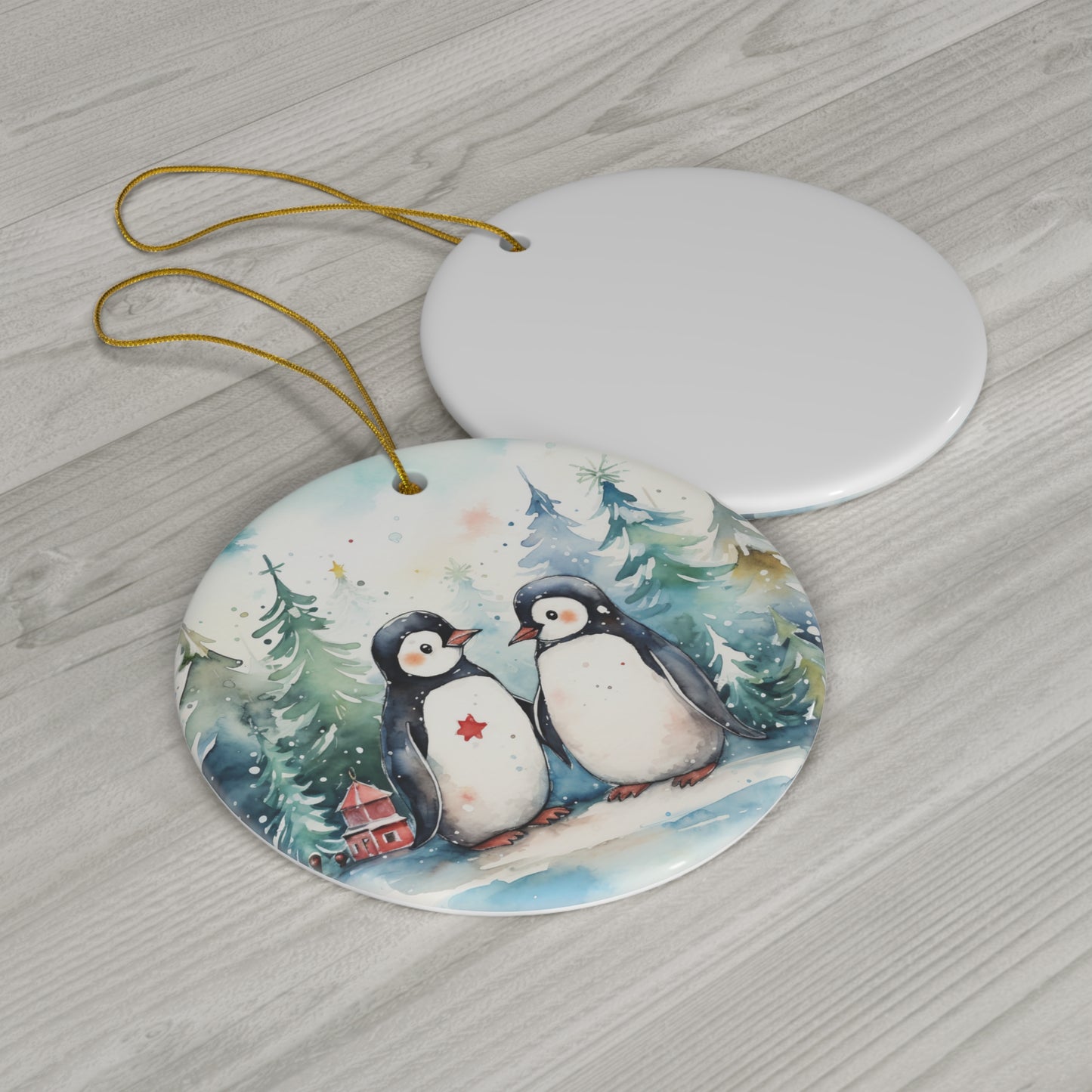 Ceramic Ornament - Penguins     Item #2705355