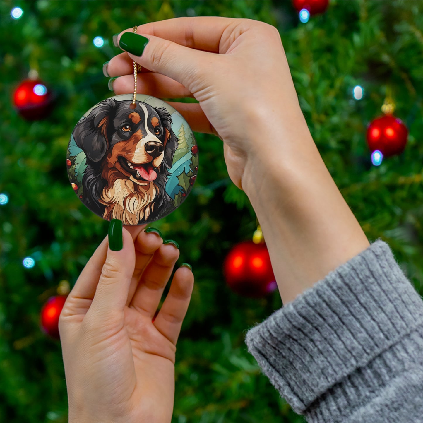 CERAMIC ORNAMENT - BERNESE MOUNTAIN DOG             Item #1597046