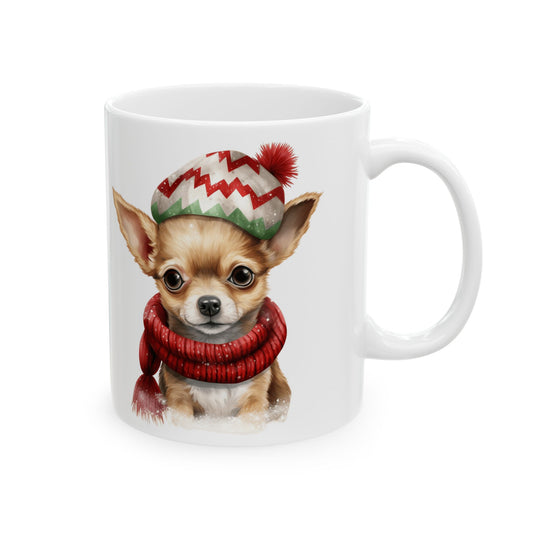 Festive Christmas Dog With Scarf And Hat Ceramic Mug 11oz  Item #358603