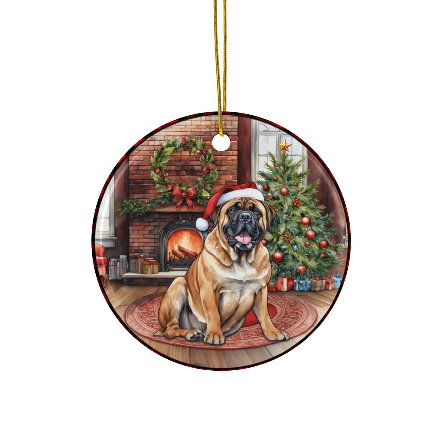 Ceramic Ornament - Bullmastiff Christmas Dog       Item #8250072