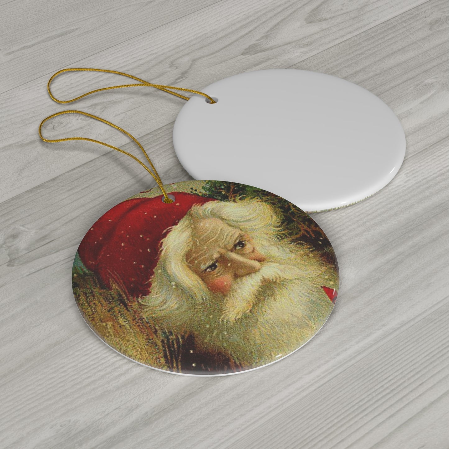 Santa Ceramic Disc Ornament              Item #2071227