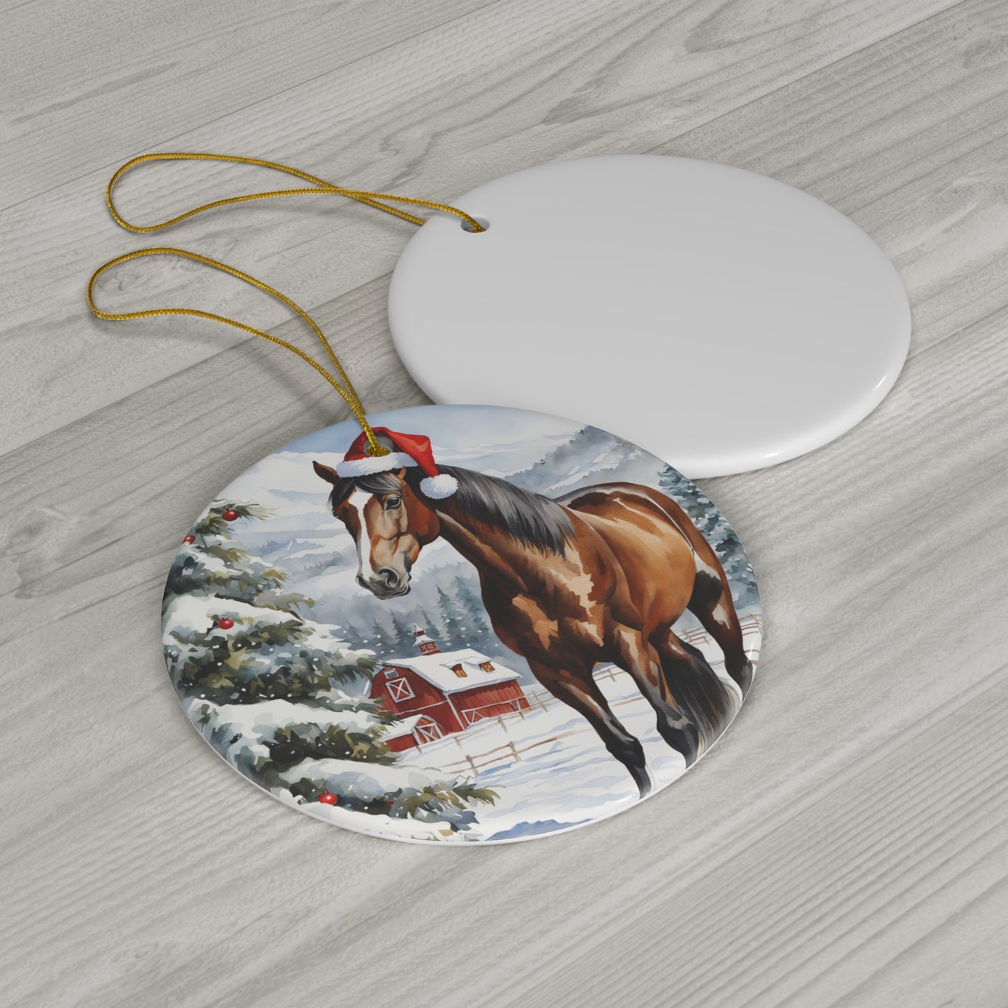 Ceramic Ornament - Horse Christmas      Item #681287