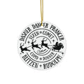 Santa's Reindeer Ceramic Disc Ornament        Item #591751