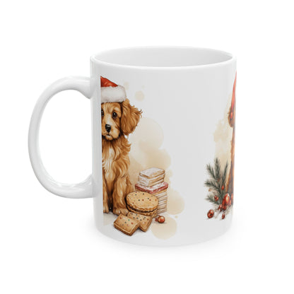 Christmas Puppy Coffee Mug – Cute Dog in Santa Hat 11oz  Item #912588