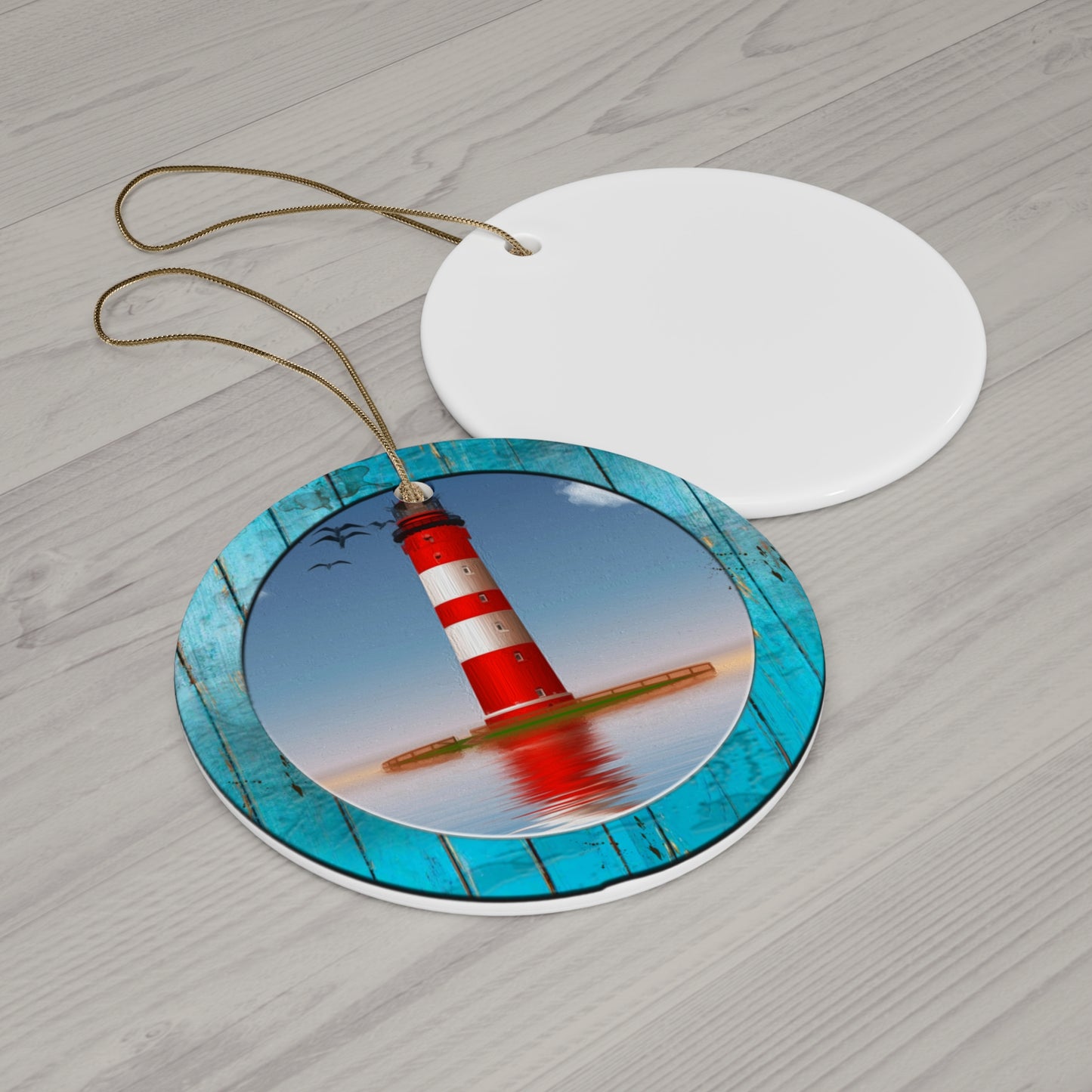 Lighthouse Ceramic Disc Ornament     Item #6685194