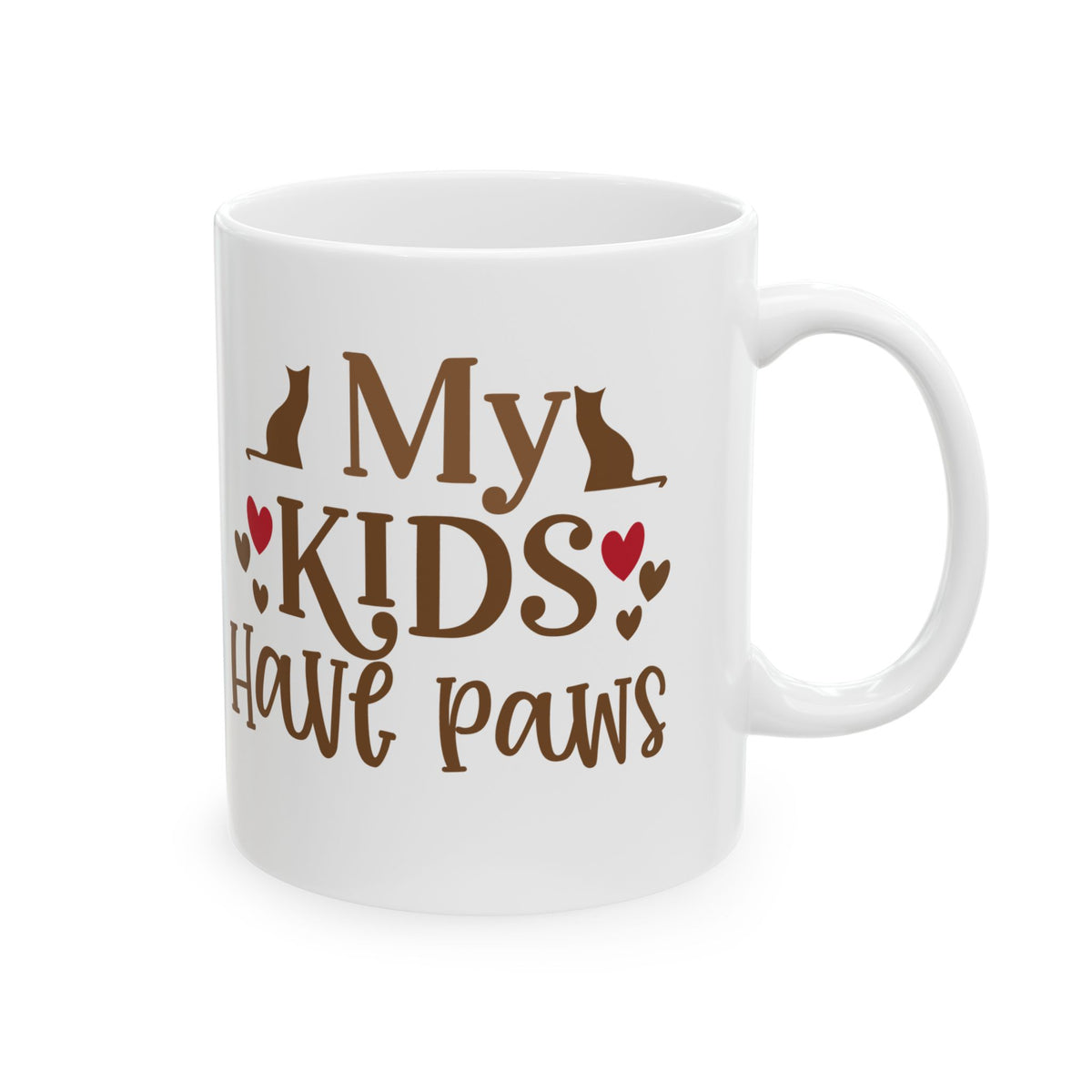Cat Lover Mug – “My Kids Have Paws” Ceramic Coffee Cup 11oz     Item #929185