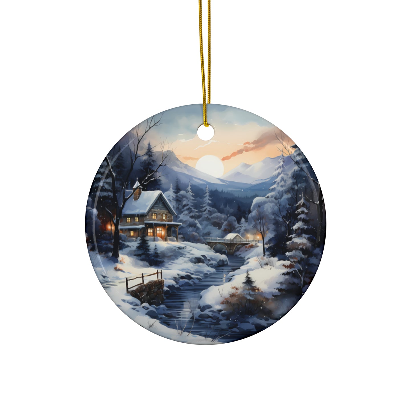 Ceramic Ornament - Christmas Scene       Item #687388