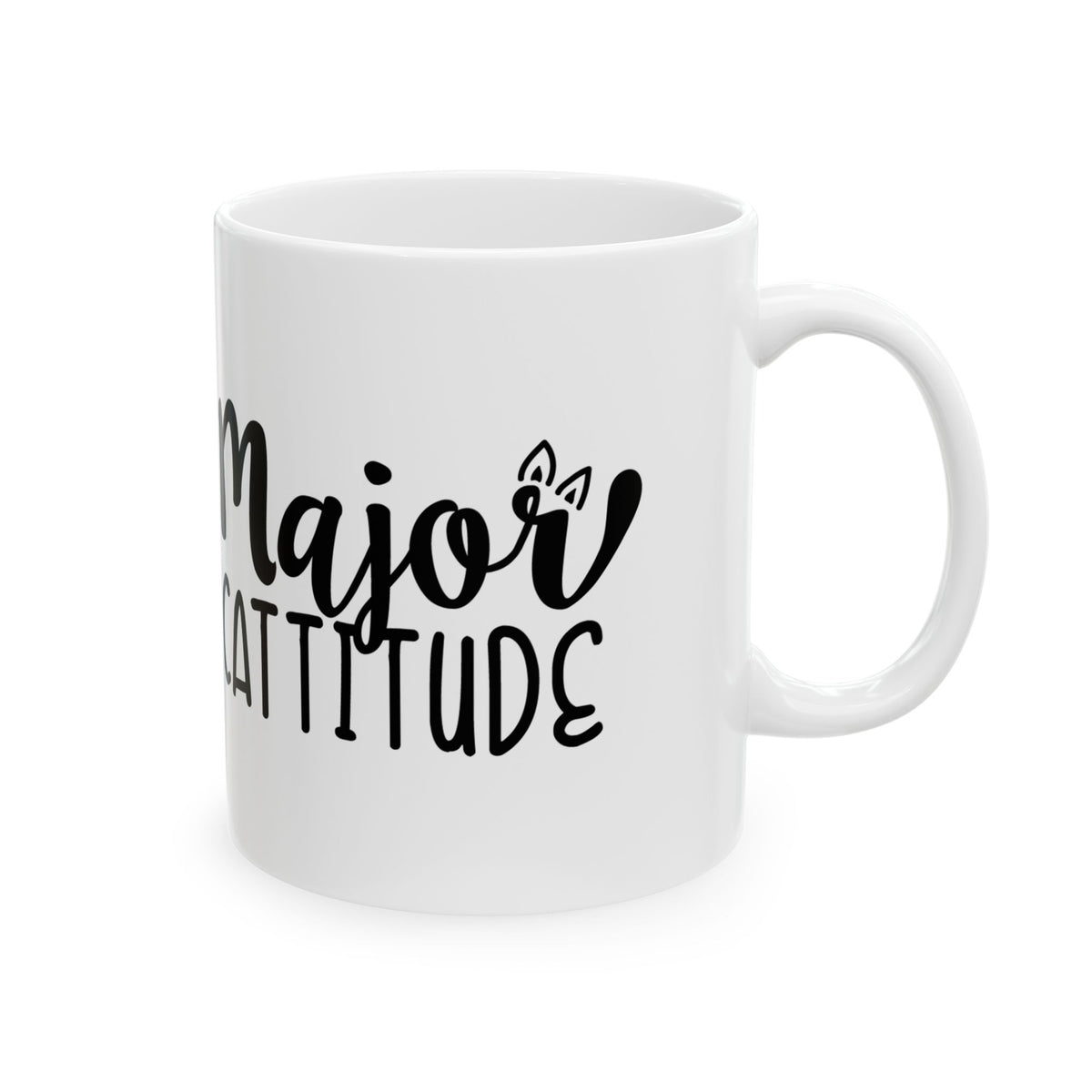 Major Cattitude Ceramic Mug — Funny Cat Lover Coffee Cup 11oz   Item #551276