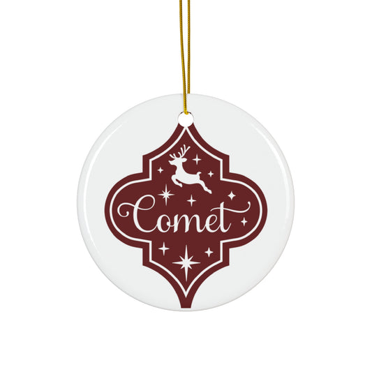 Comet Reindeer Ceramic Disc Ornament         Item #8629346