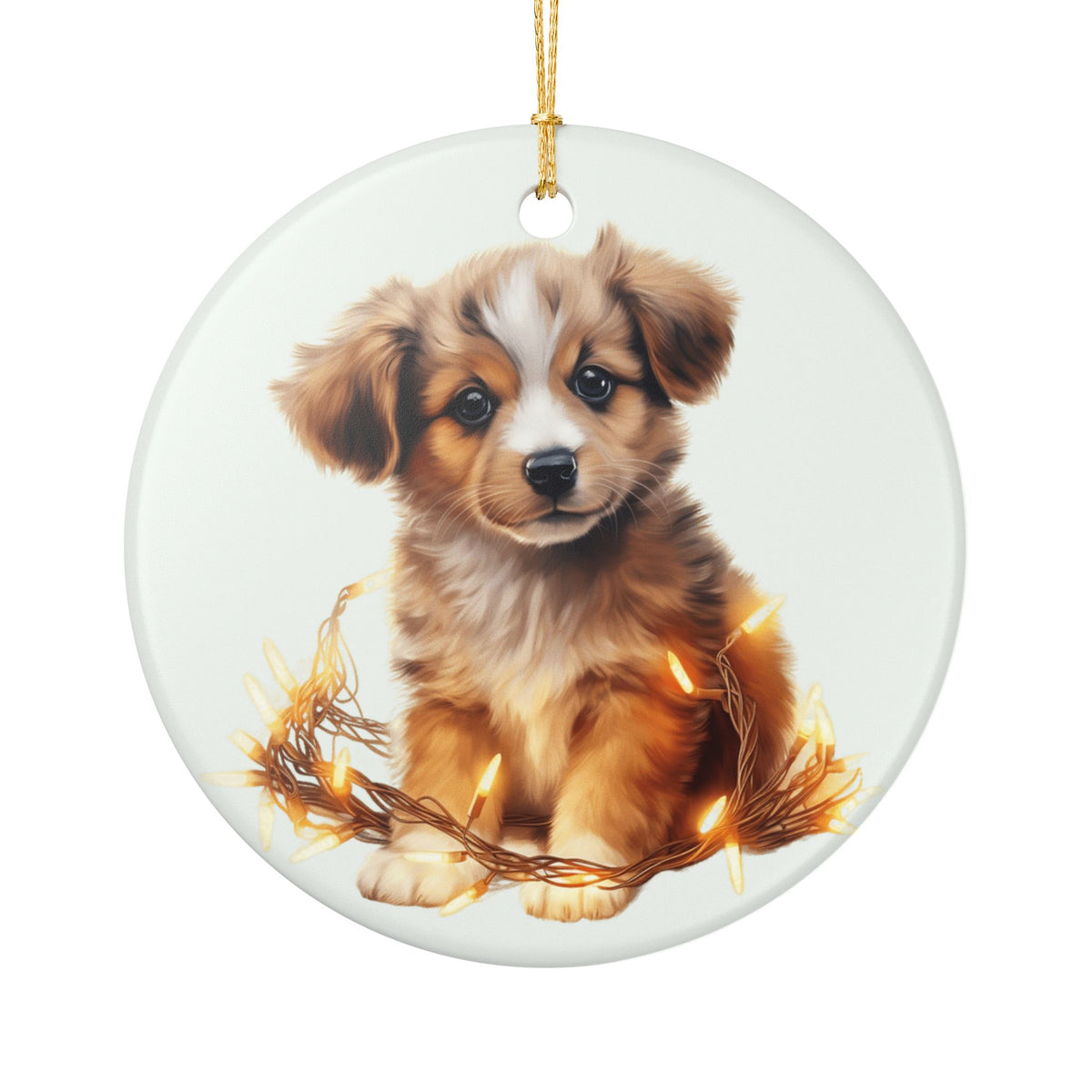 Adorable Puppy Christmas Ceramic Ornament     Item #907767