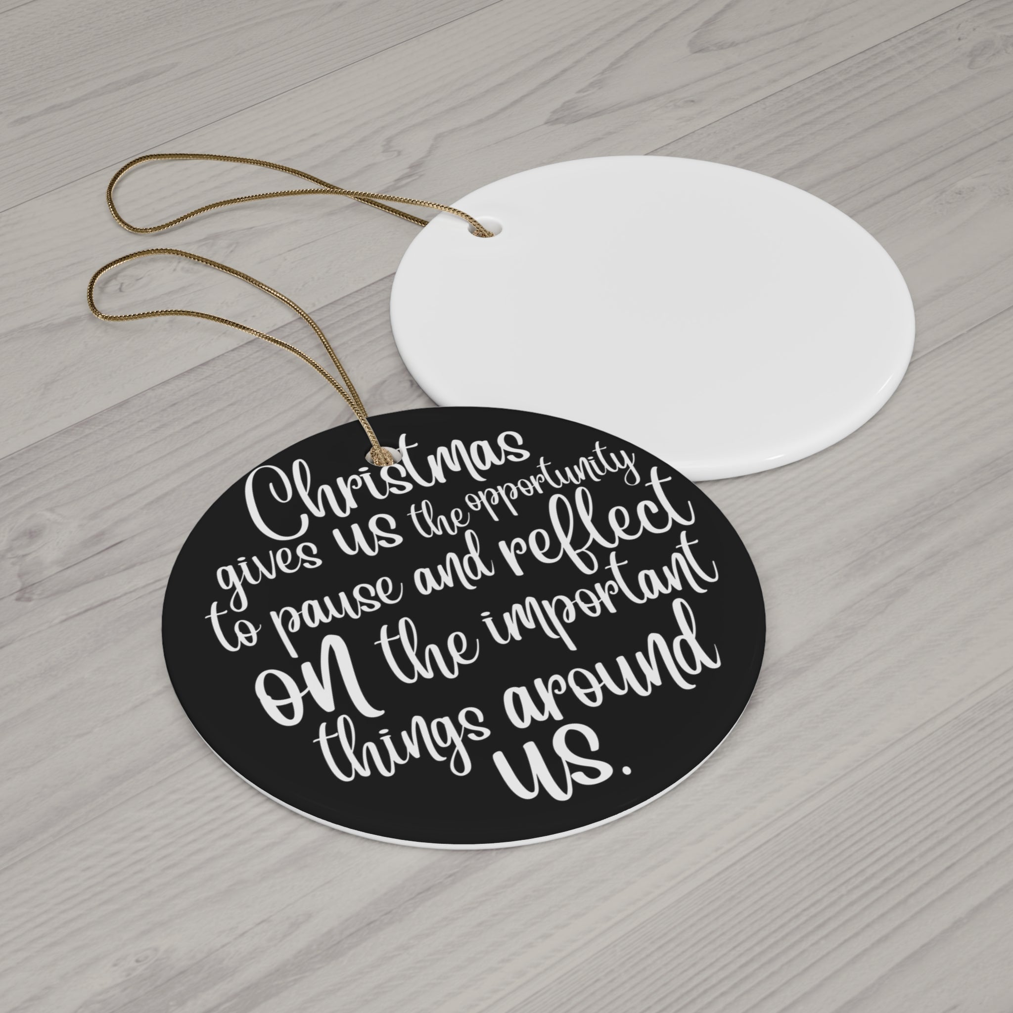 Christmas Gives Us Ceramic Disc Ornament      Item #7028619
