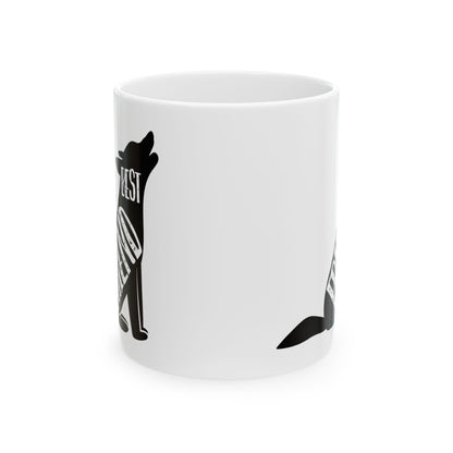 Howling Dog Best Friend Ceramic Mug – Rustic Nature Coffee Cup 11oz   Item #131029