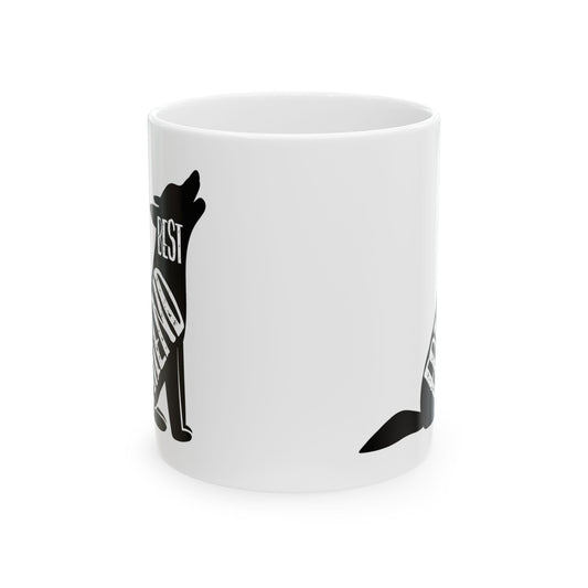 Howling Dog Best Friend Ceramic Mug – Rustic Nature Coffee Cup 11oz   Item #131029