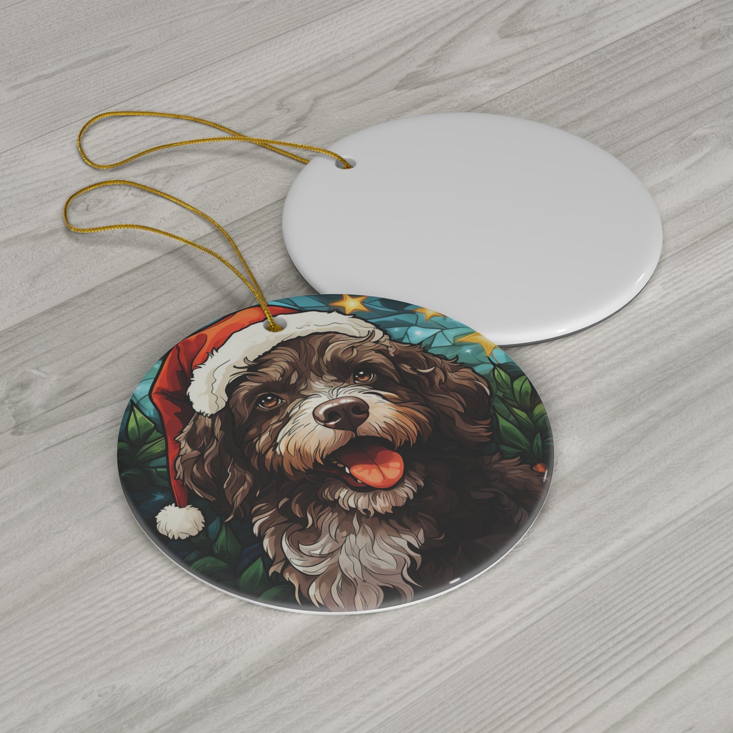 CERAMIC ORNAMENT - SPANISH WATER DOG           Item #1709192