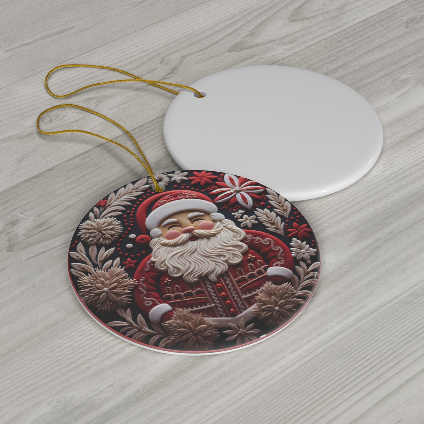 Santa Ceramic Disc Ornament          Item #3598584