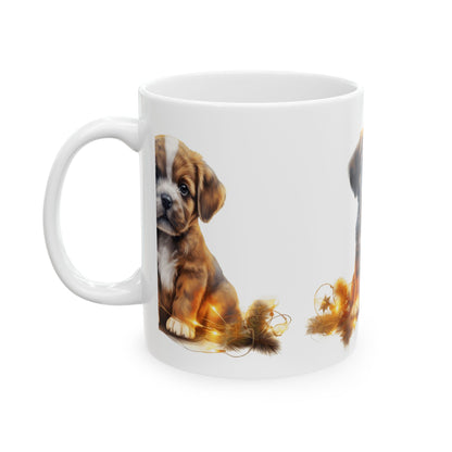 Cute Puppy Ceramic Mug – Adorable Brown Puppy Coffee Cup 11oz  Item #885054
