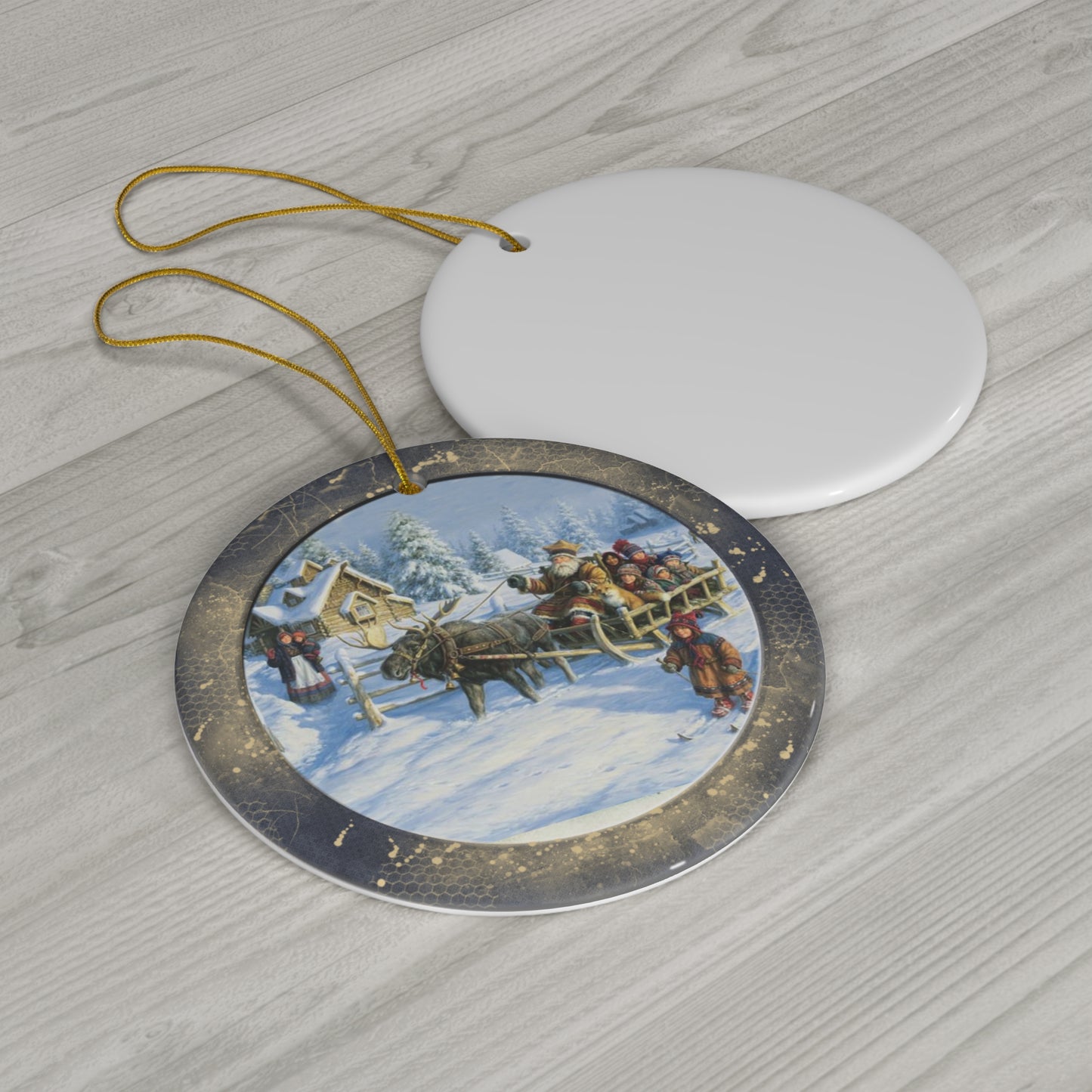 Winter Scene Ceramic Disc Ornament          Item #6803864