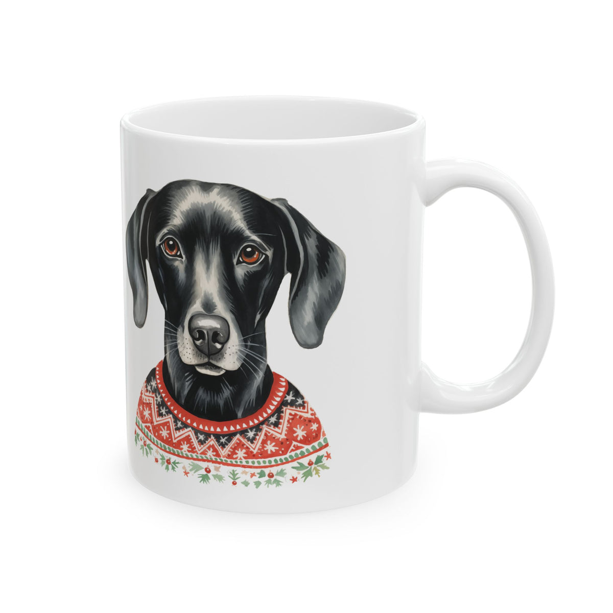 Black Labrador Christmas Mug — Festive Dog Lover Ceramic Coffee Cup 11oz   Item #281792