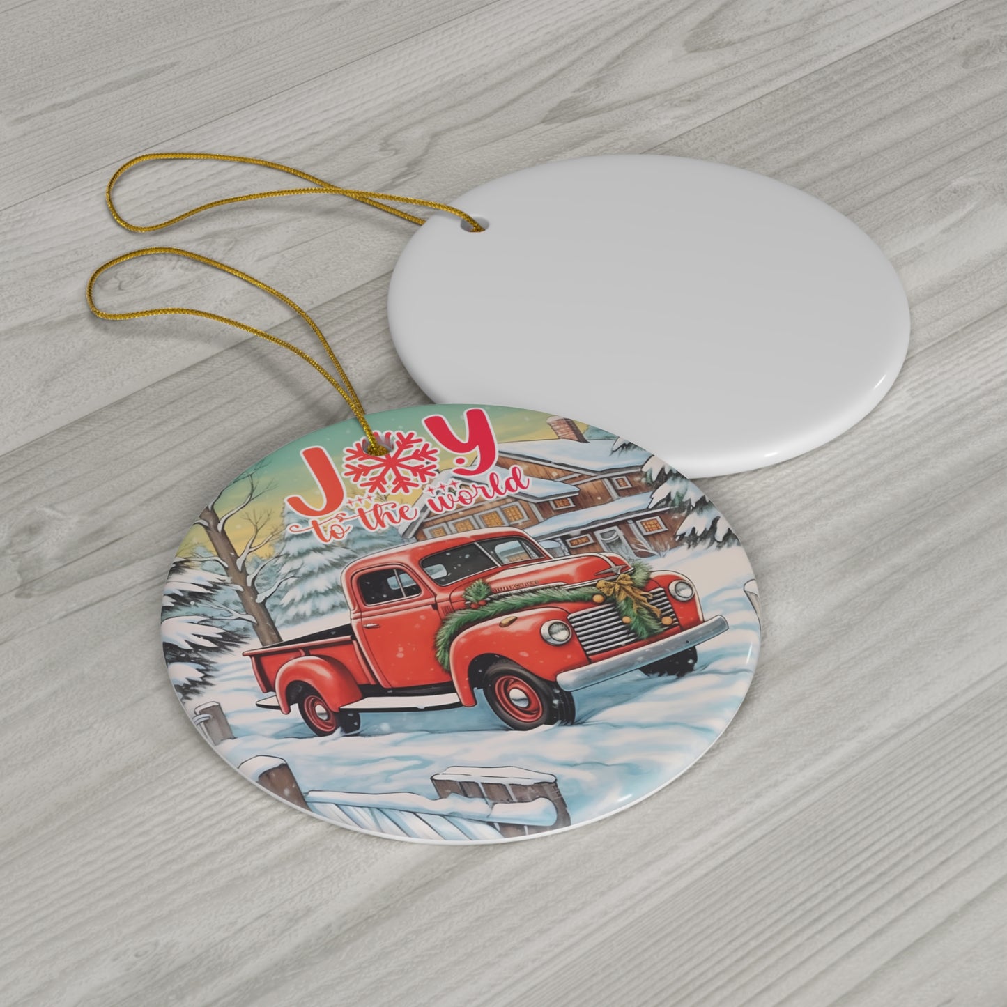 Red Truck Ceramic Ornament            Item #5407434