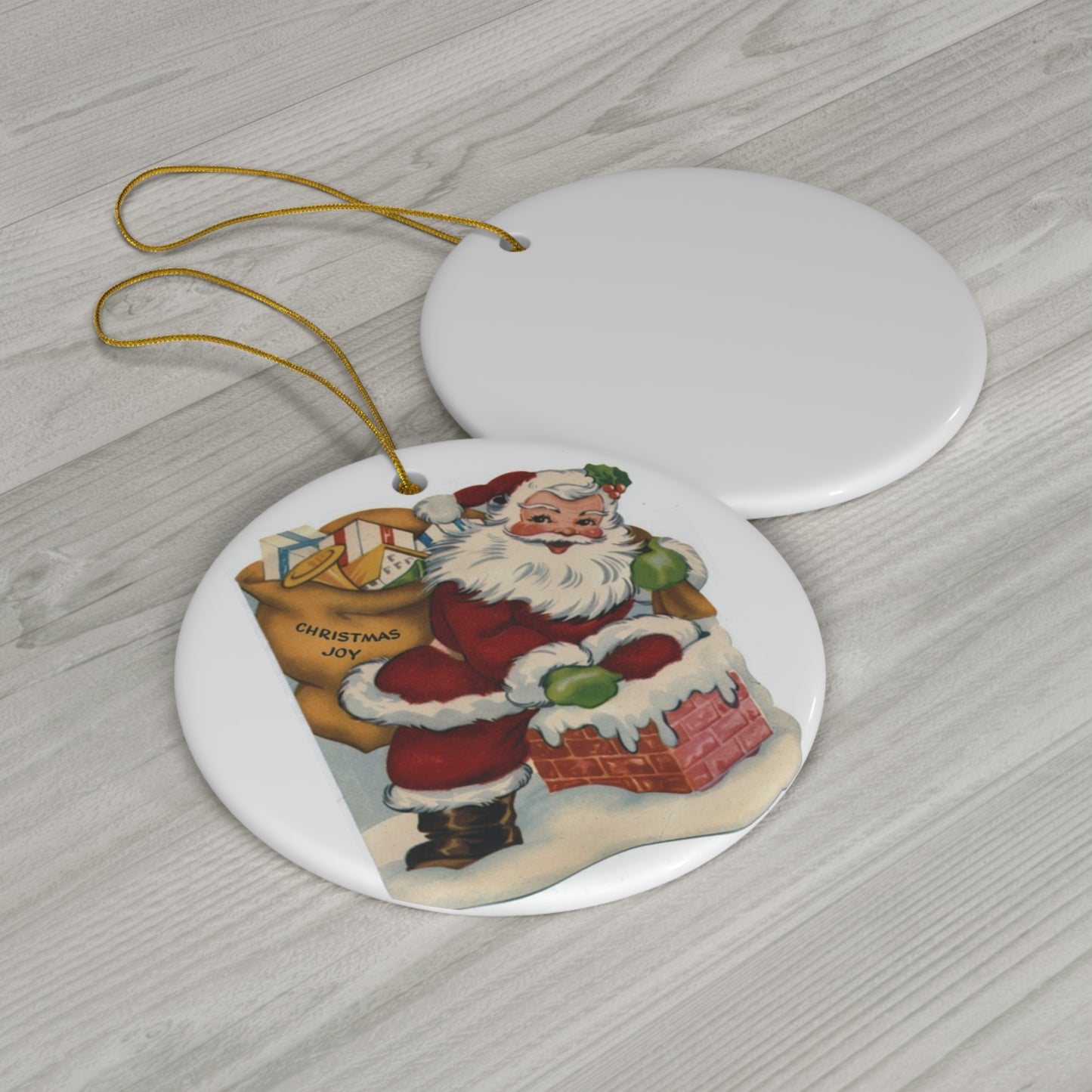 Santa Ceramic Disc Ornament         Item #7556117