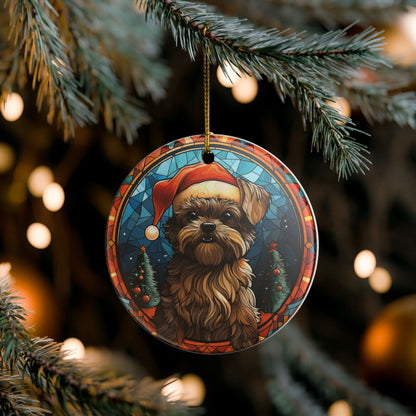 Brussels Griffon Dog Christmas Ceramic Ornament Item #63887